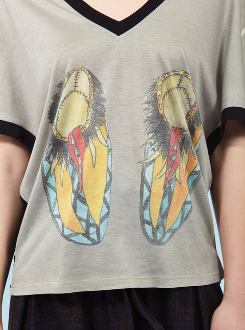 T-Shirt mit Slipper-Print